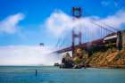 The Golden Gate Bridge surrounded by fog, San Francisco, California, USA Art Print